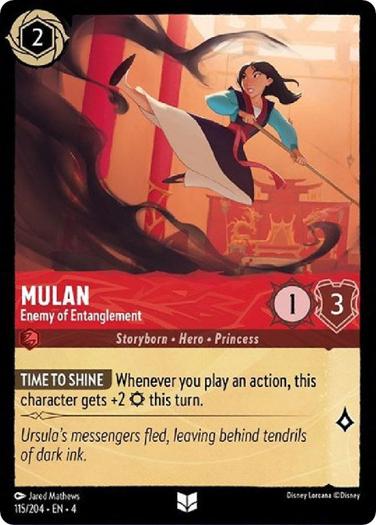 Image for Mulan - Enemy of Entanglement (115/204) (Ursula's Return) (4) - Disney Lorcana