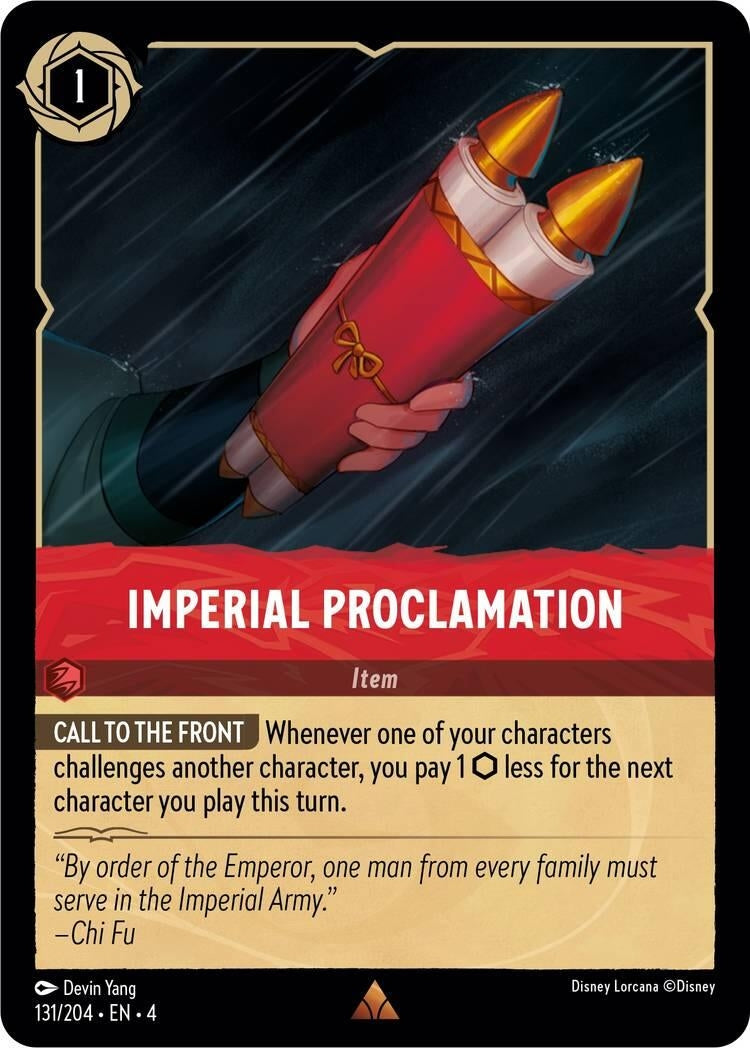 Image for Imperial Proclamation (131/204) (Ursula's Return) (4) - Disney Lorcana