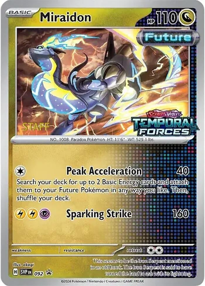 Image for Miraidon - 092 (Prerelease) [Staff] (092) (SV: Scarlet & Violet Promo Cards) (SVP) - Pokemon