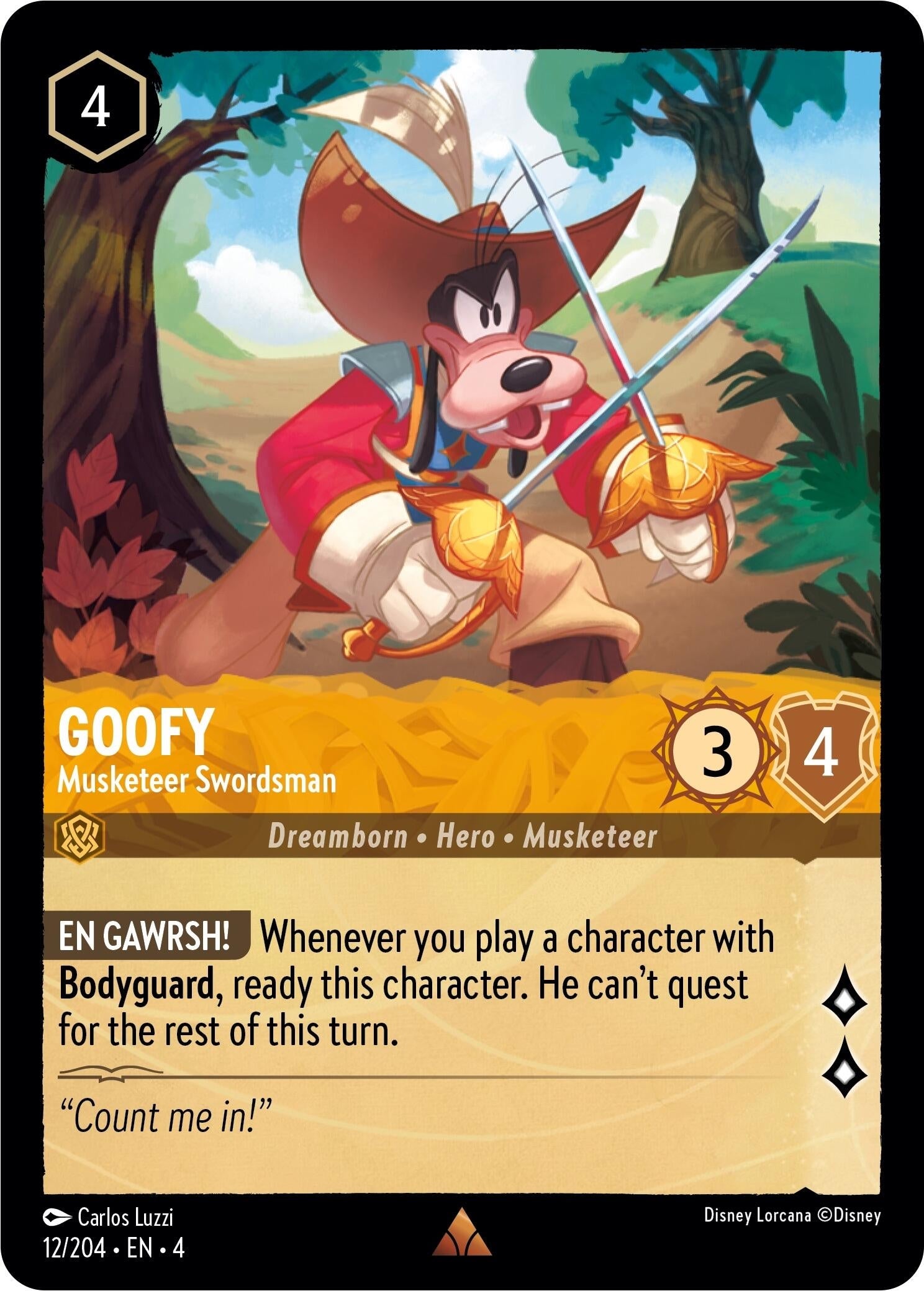 Image for Goofy - Musketeer Swordsman (12/204) (Ursula's Return) (4) - Disney Lorcana
