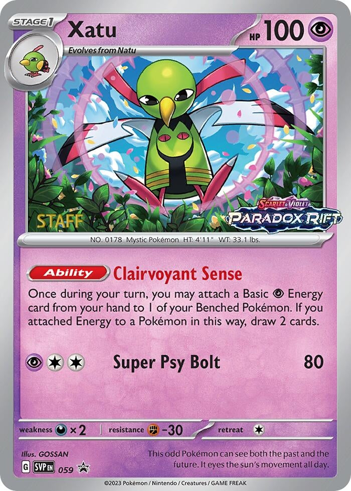 Image for Xatu - 059 (Prerelease) [Staff] (059) (SV: Scarlet & Violet Promo Cards) (SVP) - Pokemon