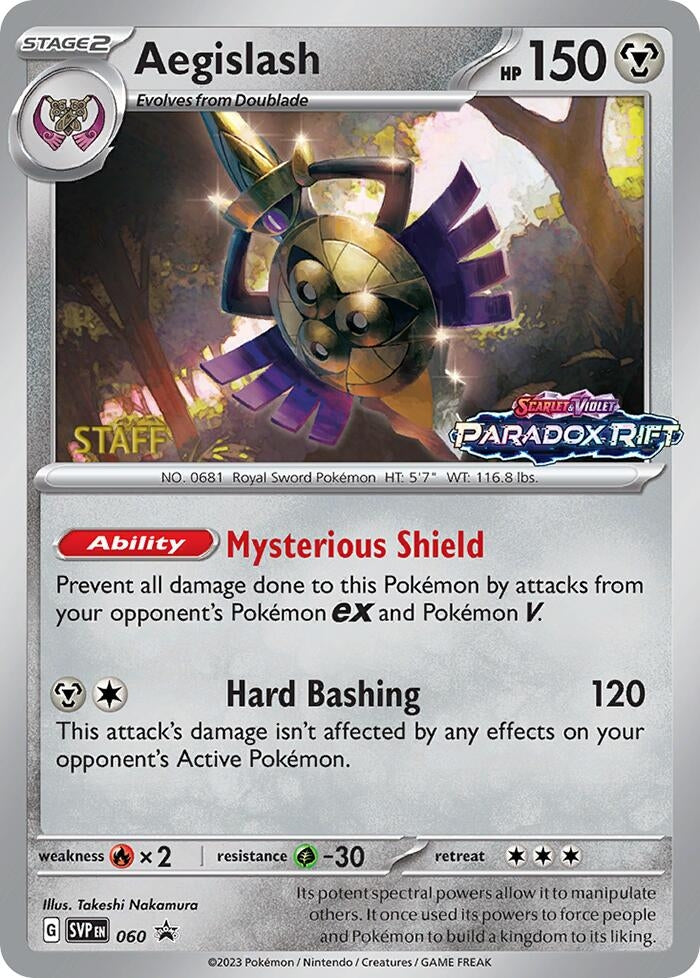 Image for Aegislash - 060 (Prerelease) [Staff] (060) (SV: Scarlet & Violet Promo Cards) (SVP) - Pokemon