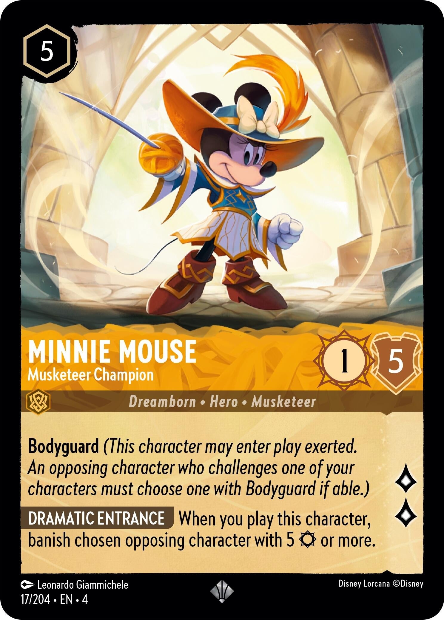 Image for Minnie Mouse - Musketeer Champion (17/204) (Ursula's Return) (4) - Disney Lorcana
