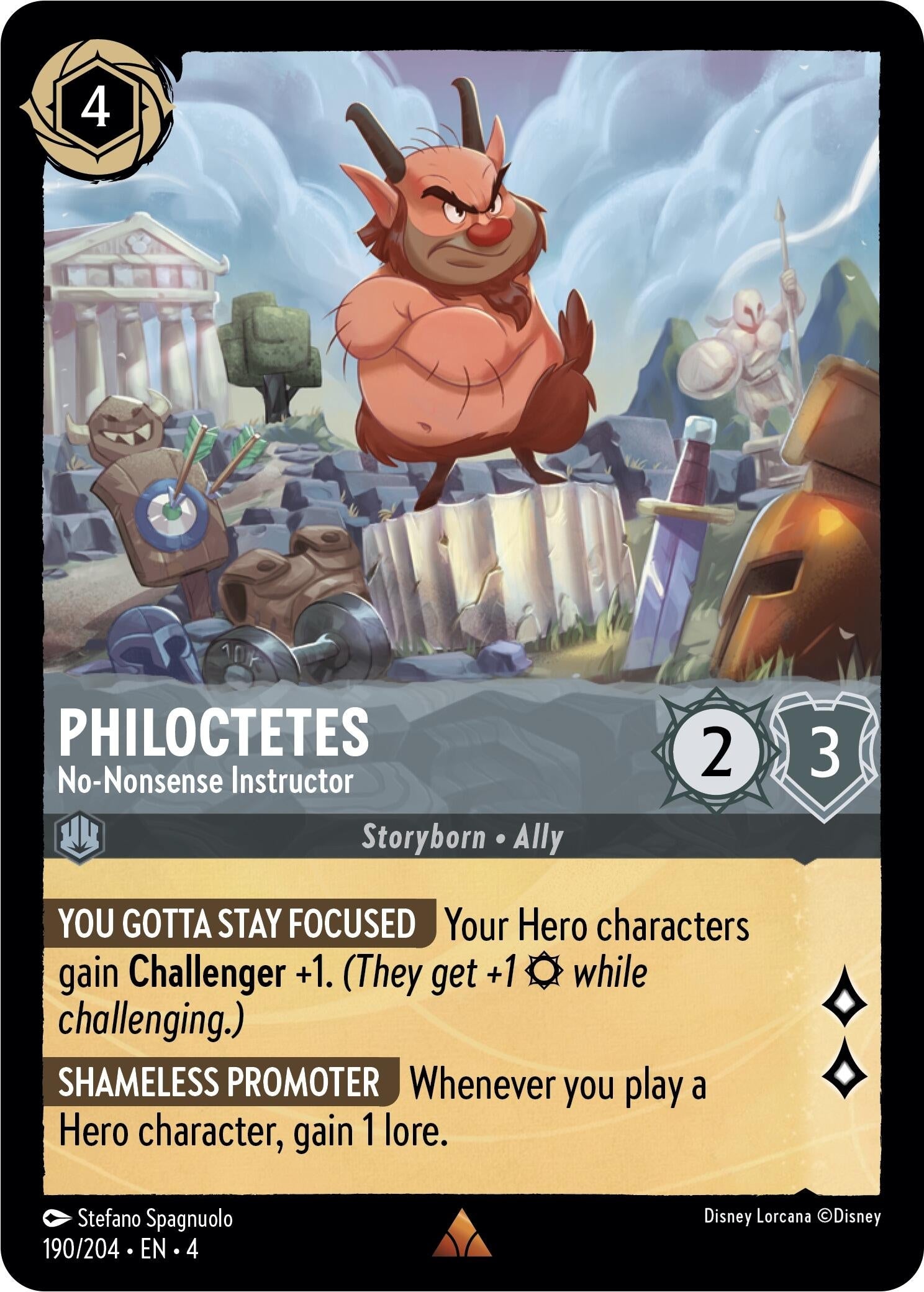 Image for Philoctetes - No-Nonsense Instructor (190/204) (Ursula's Return) (4) - Disney Lorcana
