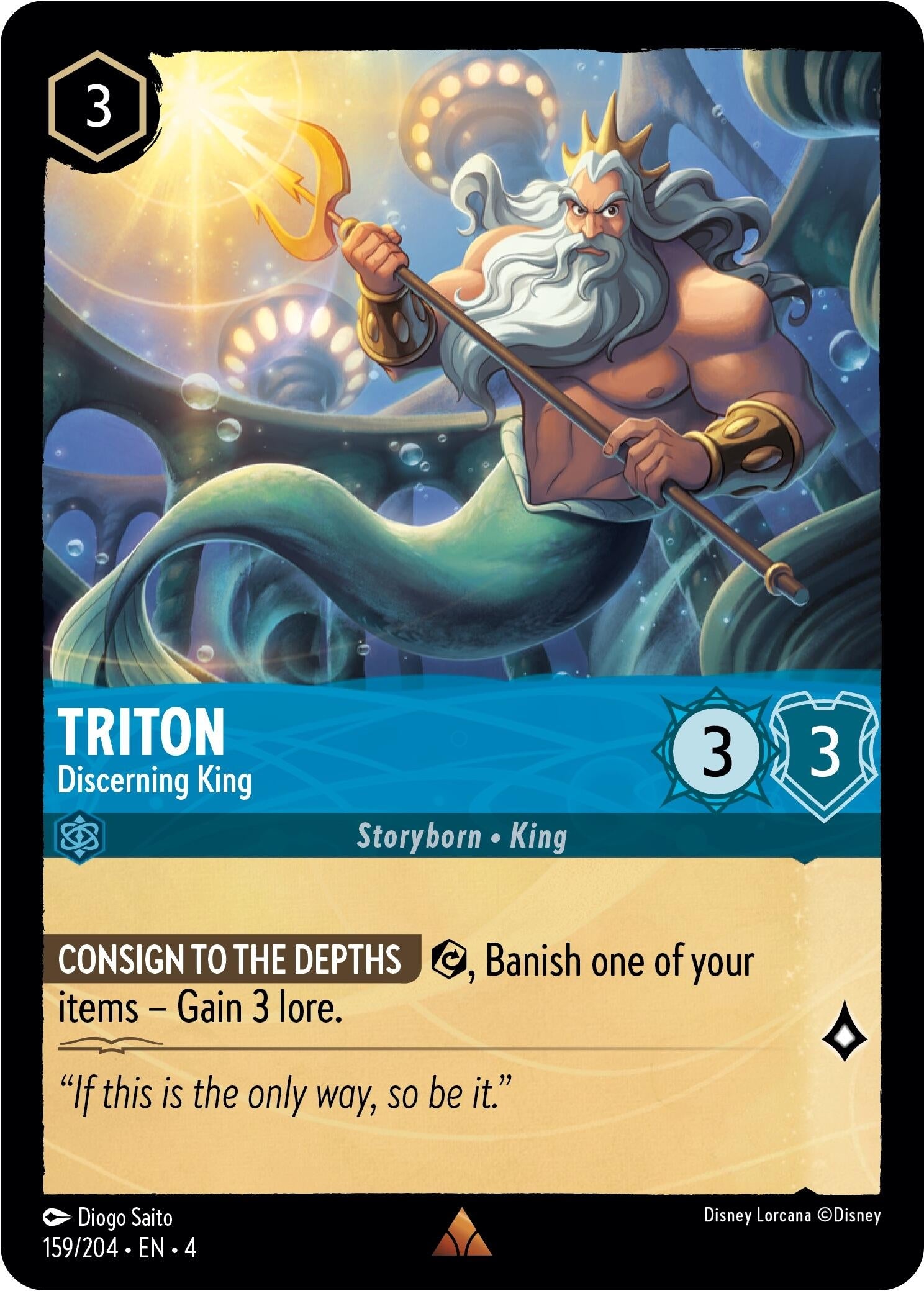 Image for Triton - Discerning King (159/204) (Ursula's Return) (4) - Disney Lorcana