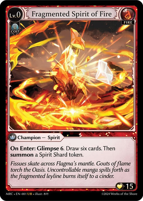 Image for Fragmented Spirit of Fire (001) (Mercurial Heart) (MRC) - Grand Archive TCG