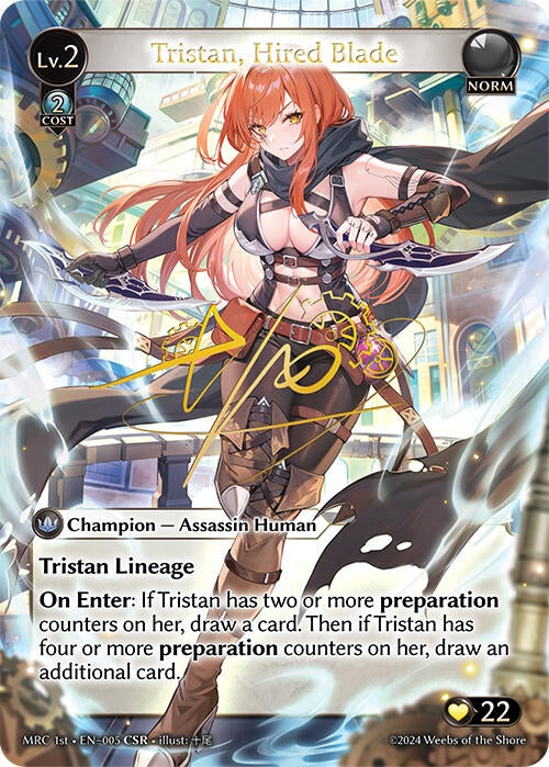 Image for Tristan, Hired Blade (CSR) (005) (Mercurial Heart) (MRC) - Grand Archive TCG