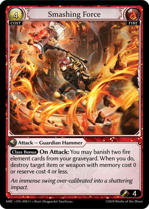 Image for Smashing Force (098) (Mercurial Heart) (MRC) - Grand Archive TCG