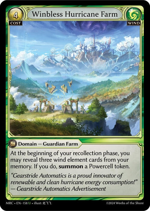 Image for Winbless Hurricane Farm (158) (Mercurial Heart) (MRC) - Grand Archive TCG