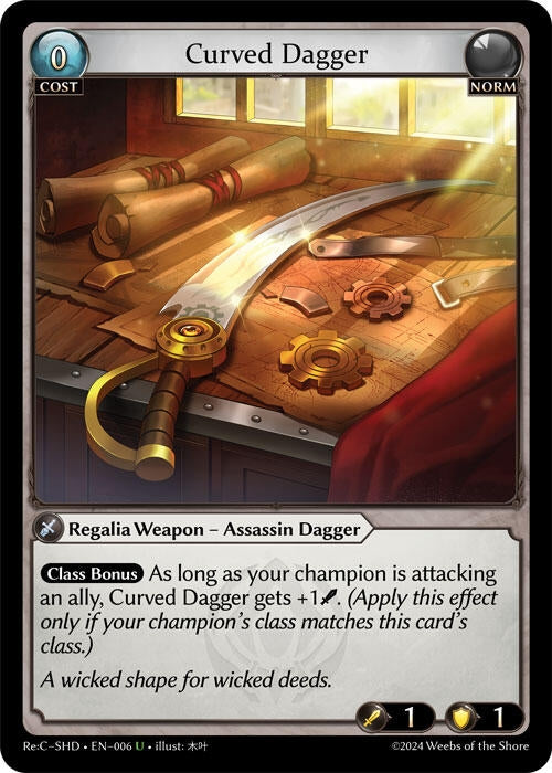 Image for Curved Dagger (006) (Tristan Re:Collection, Shadowdancer) (SHD) - Grand Archive TCG