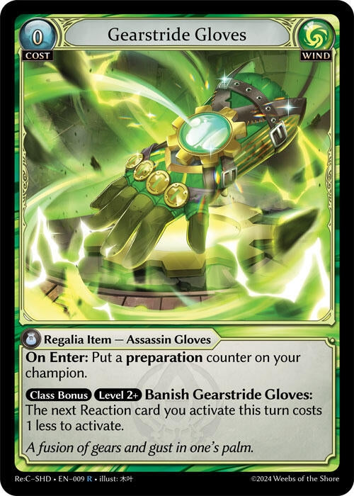 Image for Gearstride Gloves (009) (Tristan Re:Collection, Shadowdancer) (SHD) - Grand Archive TCG