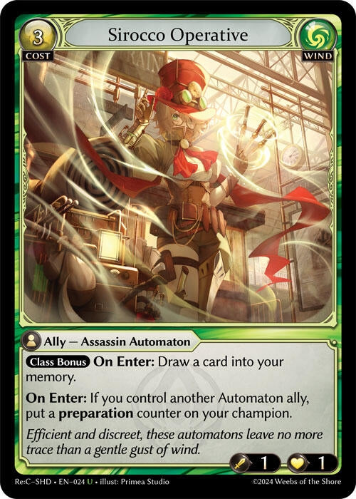 Image for Sirocco Operative (024) (Tristan Re:Collection, Shadowdancer) (SHD) - Grand Archive TCG