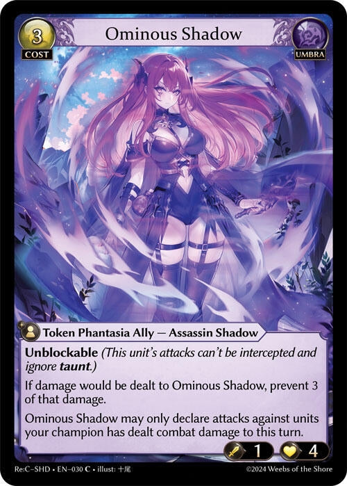 Image for Ominous Shadow (030) (Tristan Re:Collection, Shadowdancer) (SHD) - Grand Archive TCG