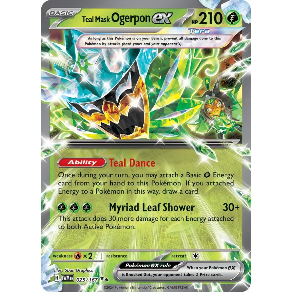 Teal Mask Ogerpon ex (025/167) (SV06: Twilight Masquerade) - PokeBox USA