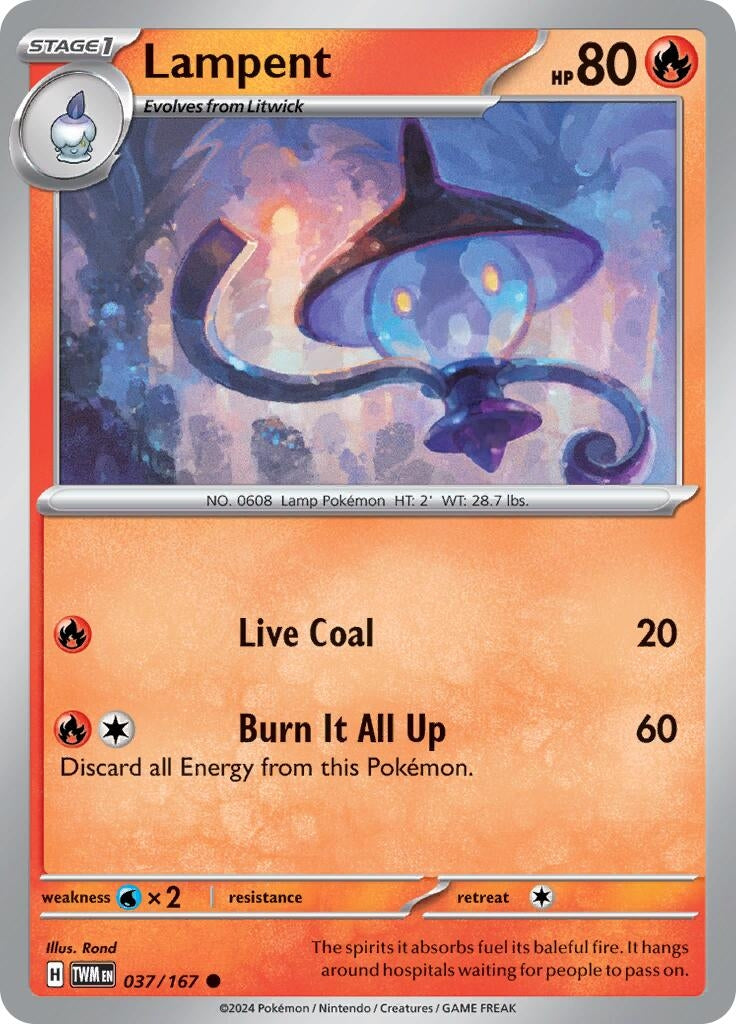 Image for Lampent (037/167) (SV06: Twilight Masquerade) - Pokemon
