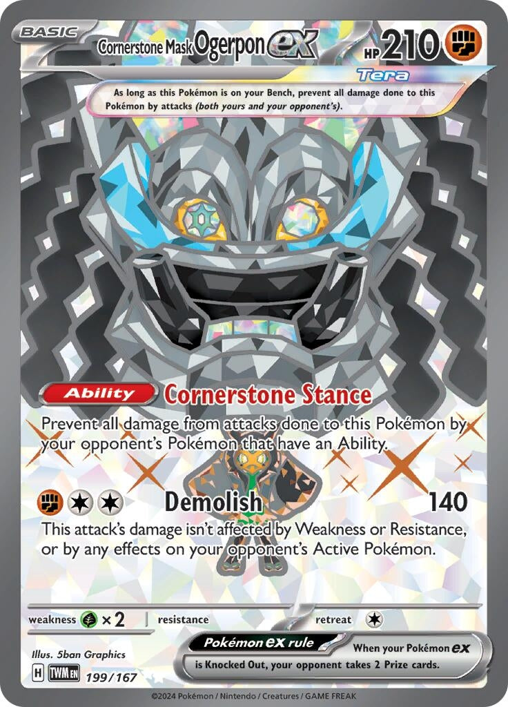 Cornerstone Mask Ogerpon ex (199/167) (SV06: Twilight Masquerade) - PokeBox USA
