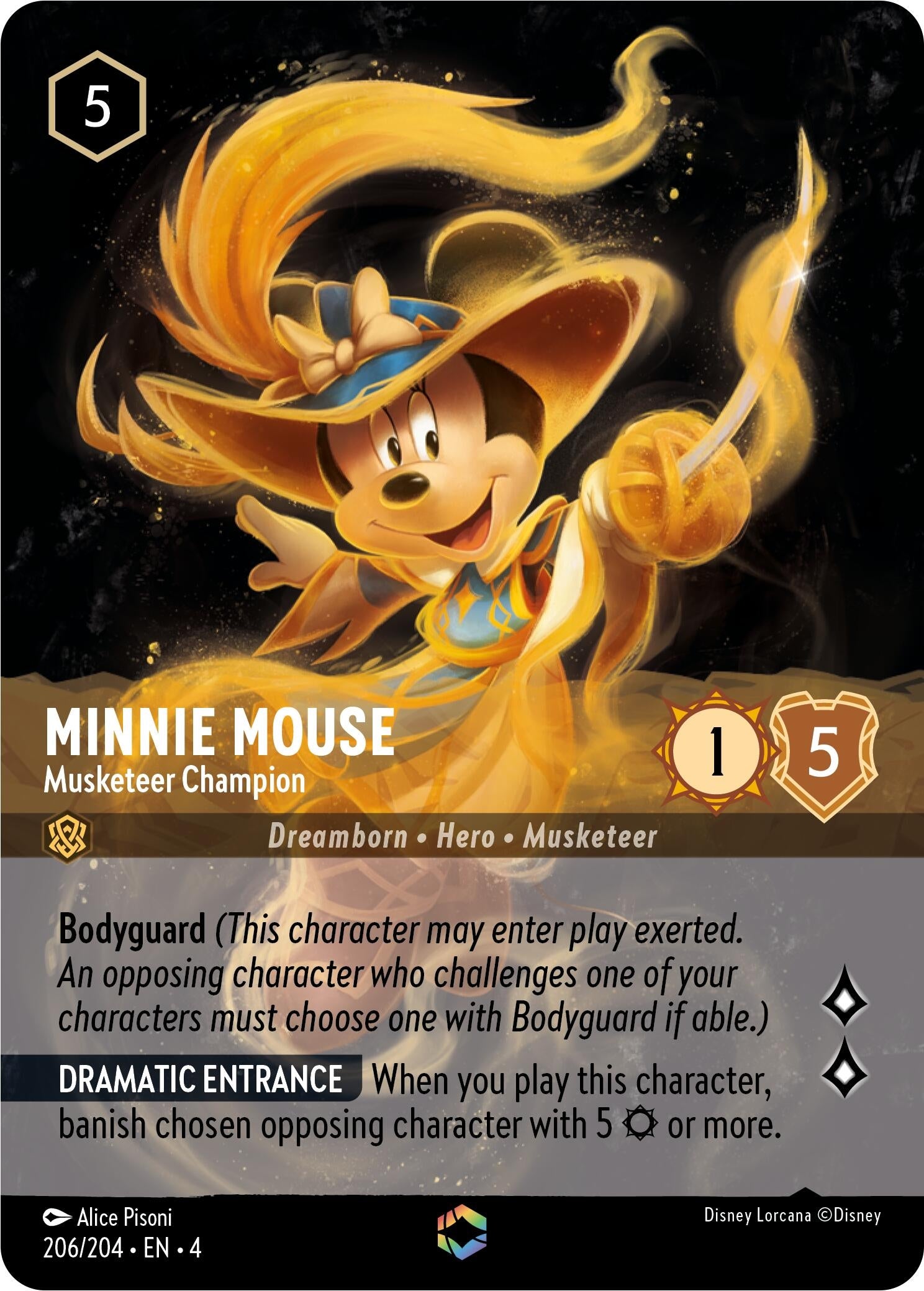 Image for Minnie Mouse - Musketeer Champion (Enchanted) (206/204) (Ursula's Return) (4) - Disney Lorcana