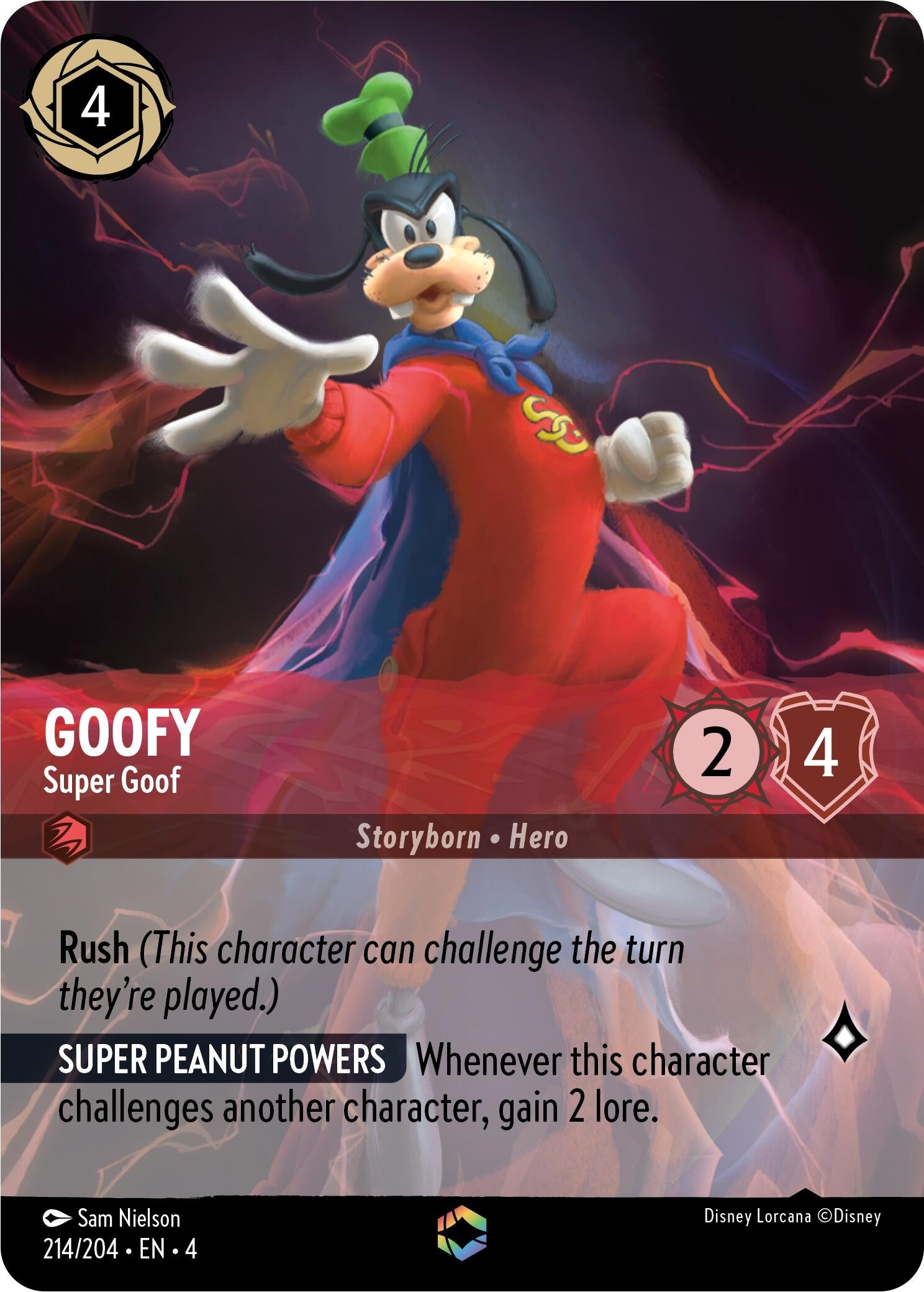 Image for Goofy - Super Goof (Enchanted) (214/204) (Ursula's Return) (4) - Disney Lorcana