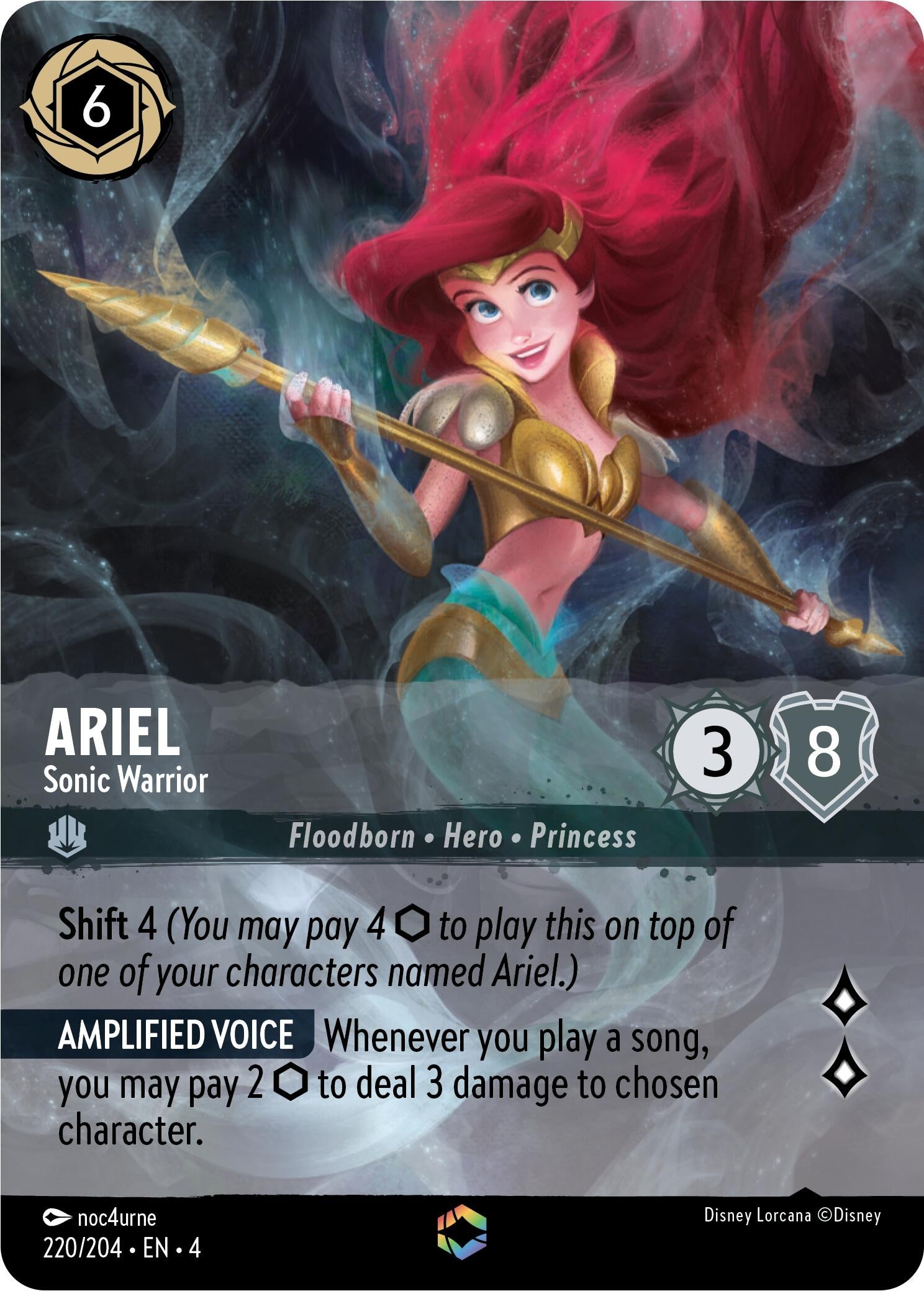 Image for Ariel - Sonic Warrior (Enchanted) (220/204) (Ursula's Return) (4) - Disney Lorcana