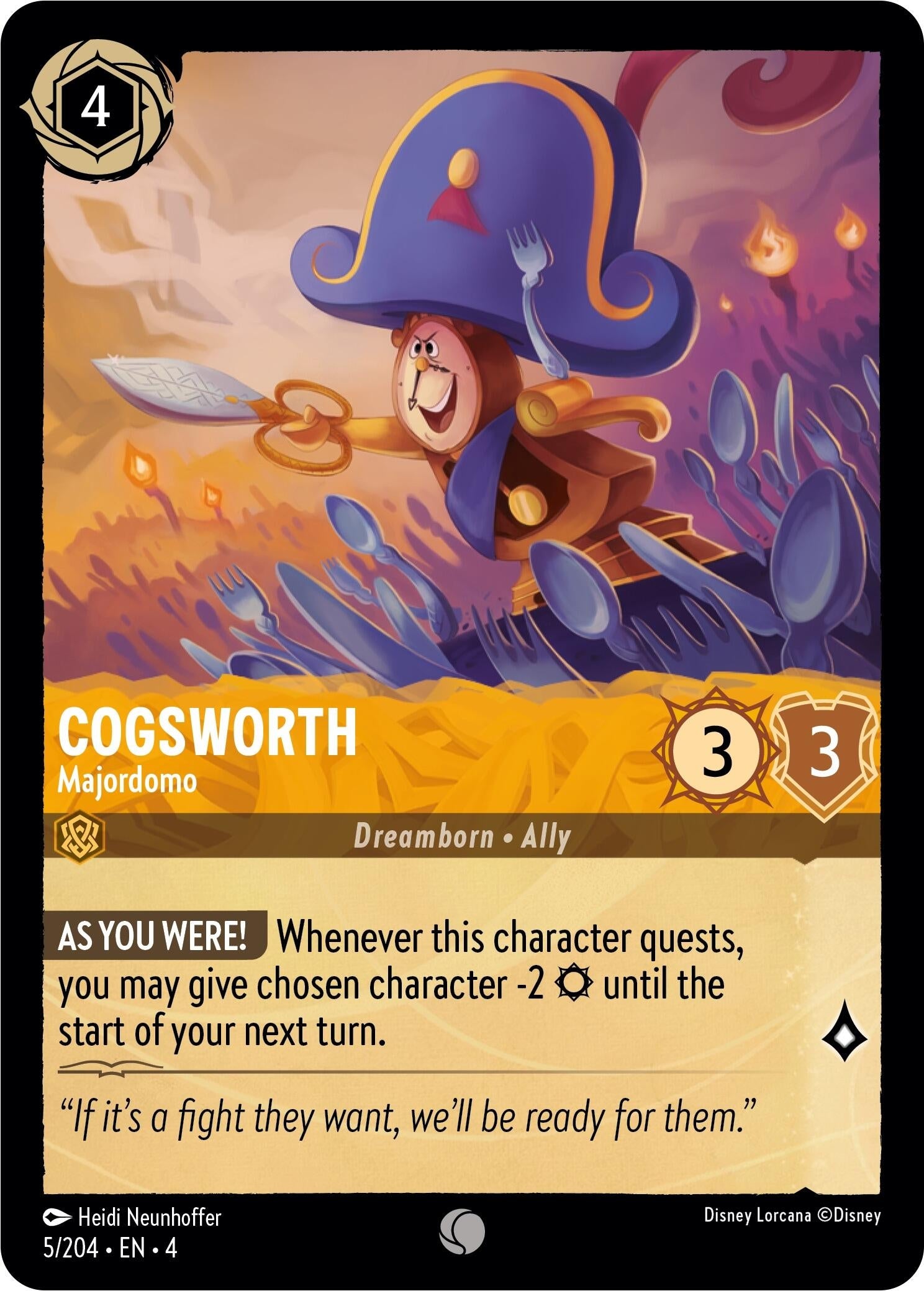 Image for Cogsworth - Majordomo (5/204) (Ursula's Return) (4) - Disney Lorcana