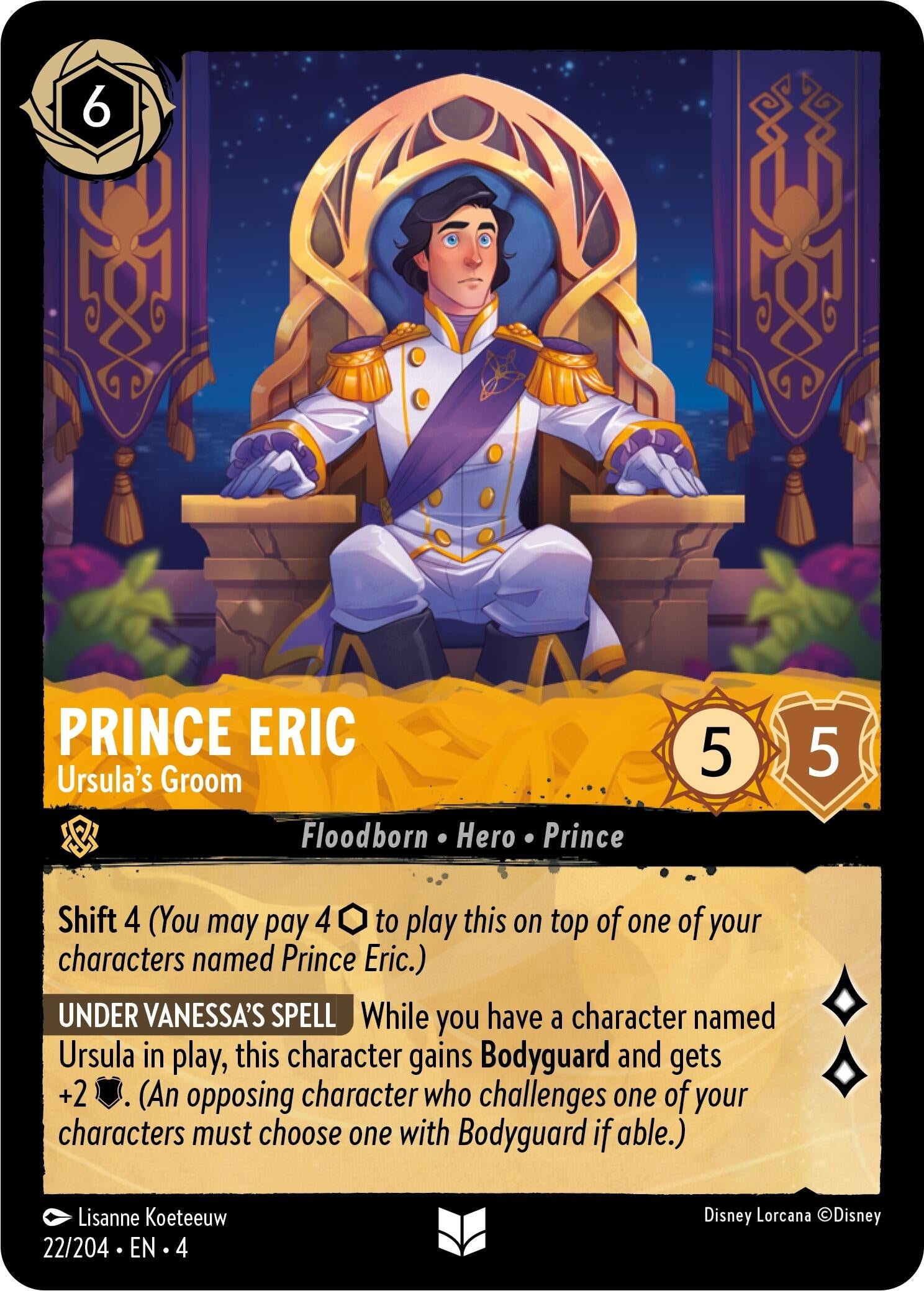 Image for Prince Eric - Ursula's Groom (22/204) (Ursula's Return) (4) - Disney Lorcana