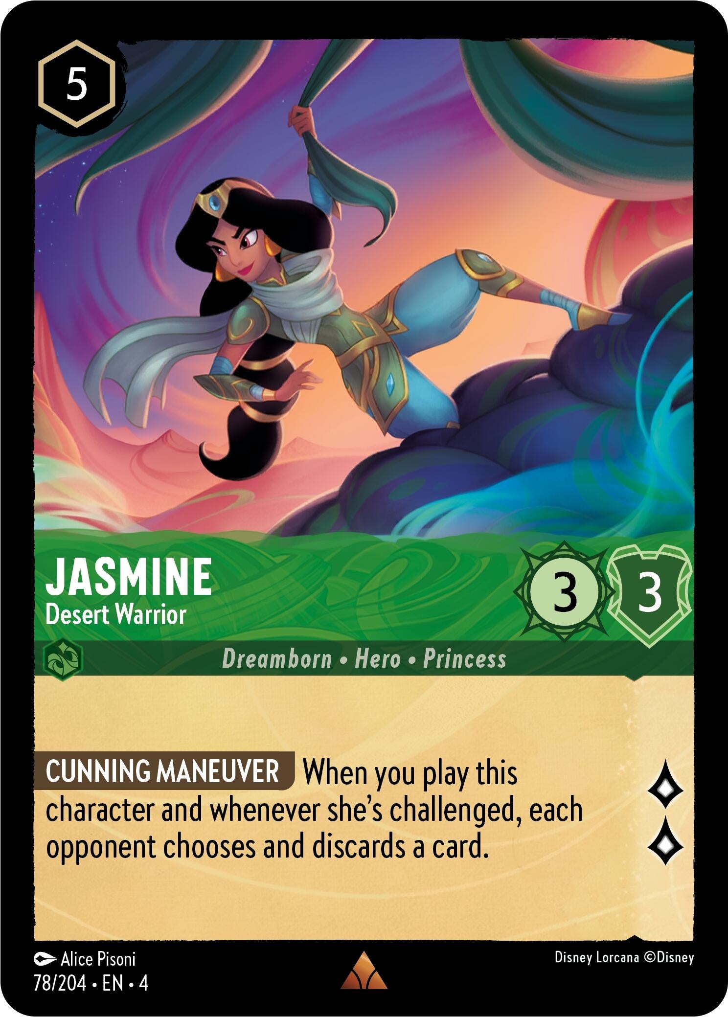 Image for Jasmine - Desert Warrior (78/204) (Ursula's Return) (4) - Disney Lorcana