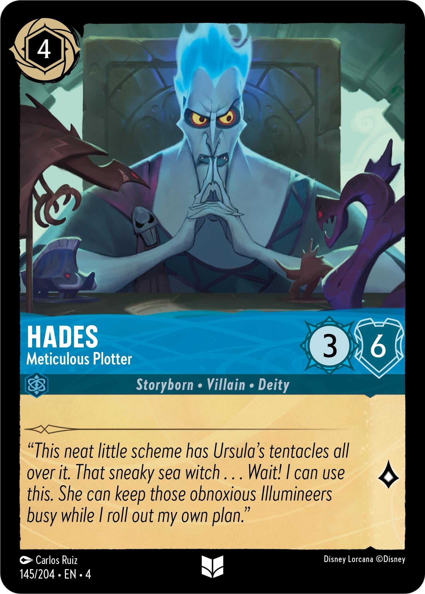 Image for Hades - Meticulous Plotter (145/204) (Ursula's Return) (4) - Disney Lorcana