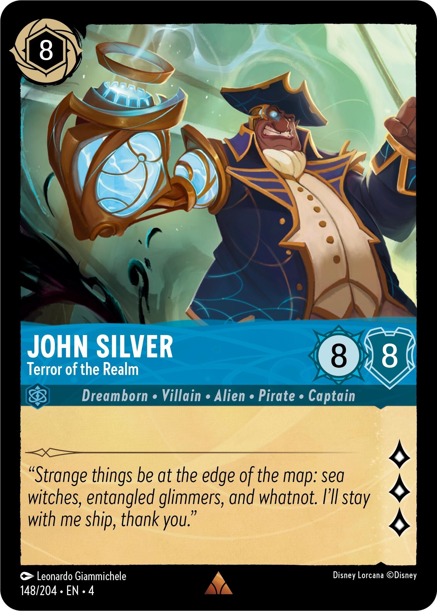 Image for John Silver - Terror of the Realm (148/204) (Ursula's Return) (4) - Disney Lorcana