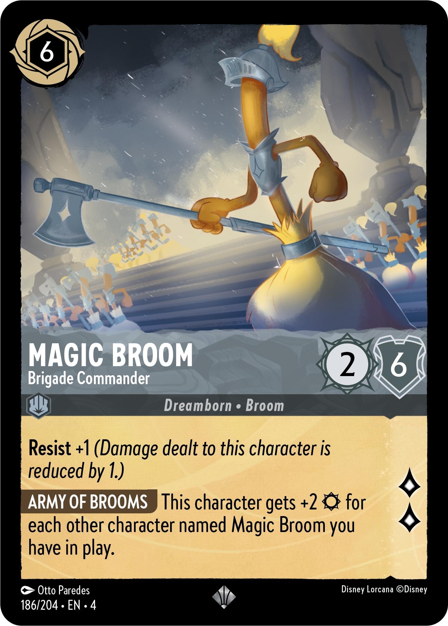 Image for Magic Broom - Brigade Commander (186/204) (Ursula's Return) (4) - Disney Lorcana