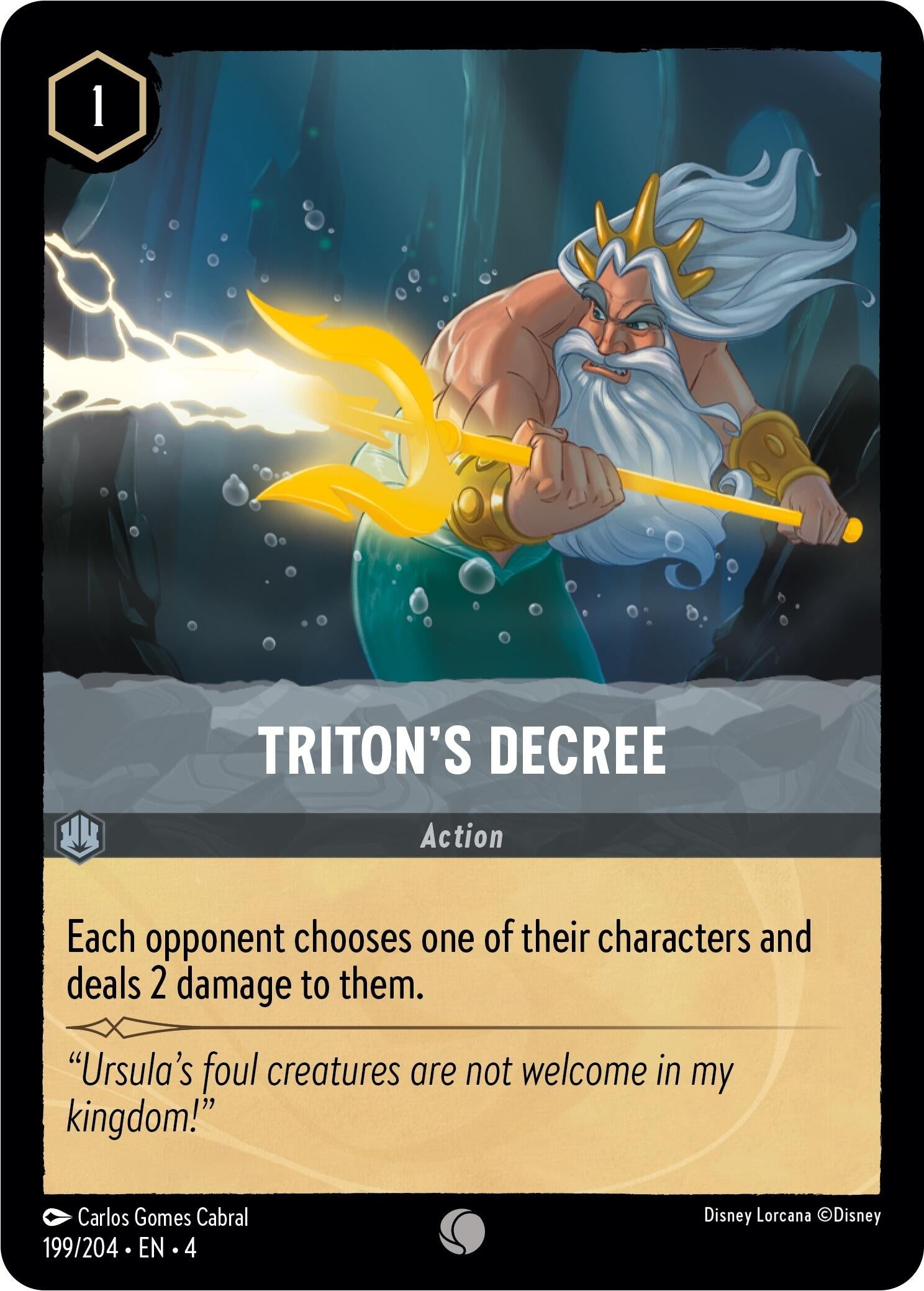 Image for Triton's Decree (199/204) (Ursula's Return) (4) - Disney Lorcana