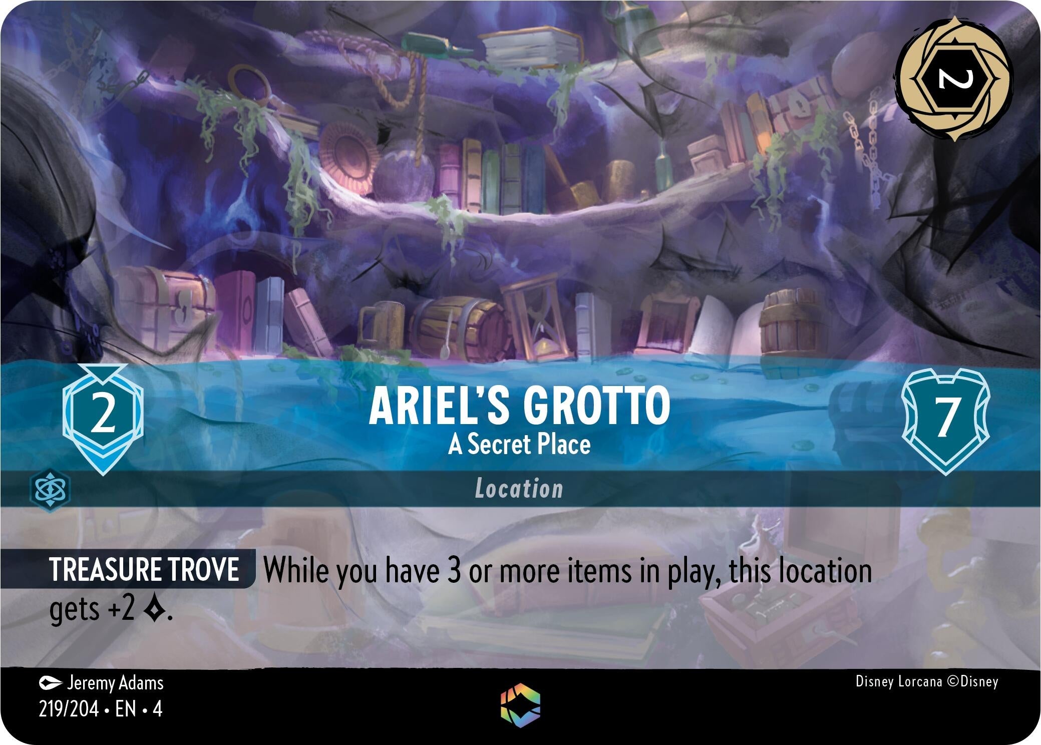 Image for Ariel's Grotto - A Secret Place (Enchanted) (219/204) (Ursula's Return) (4) - Disney Lorcana