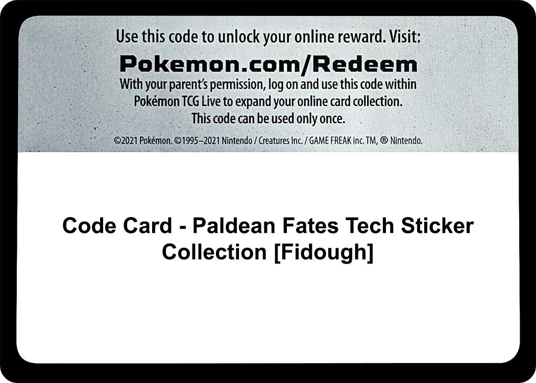 Image for Code Card - Paldean Fates Tech Sticker Collection [Fidough] (SV: Paldean Fates) - Pokemon