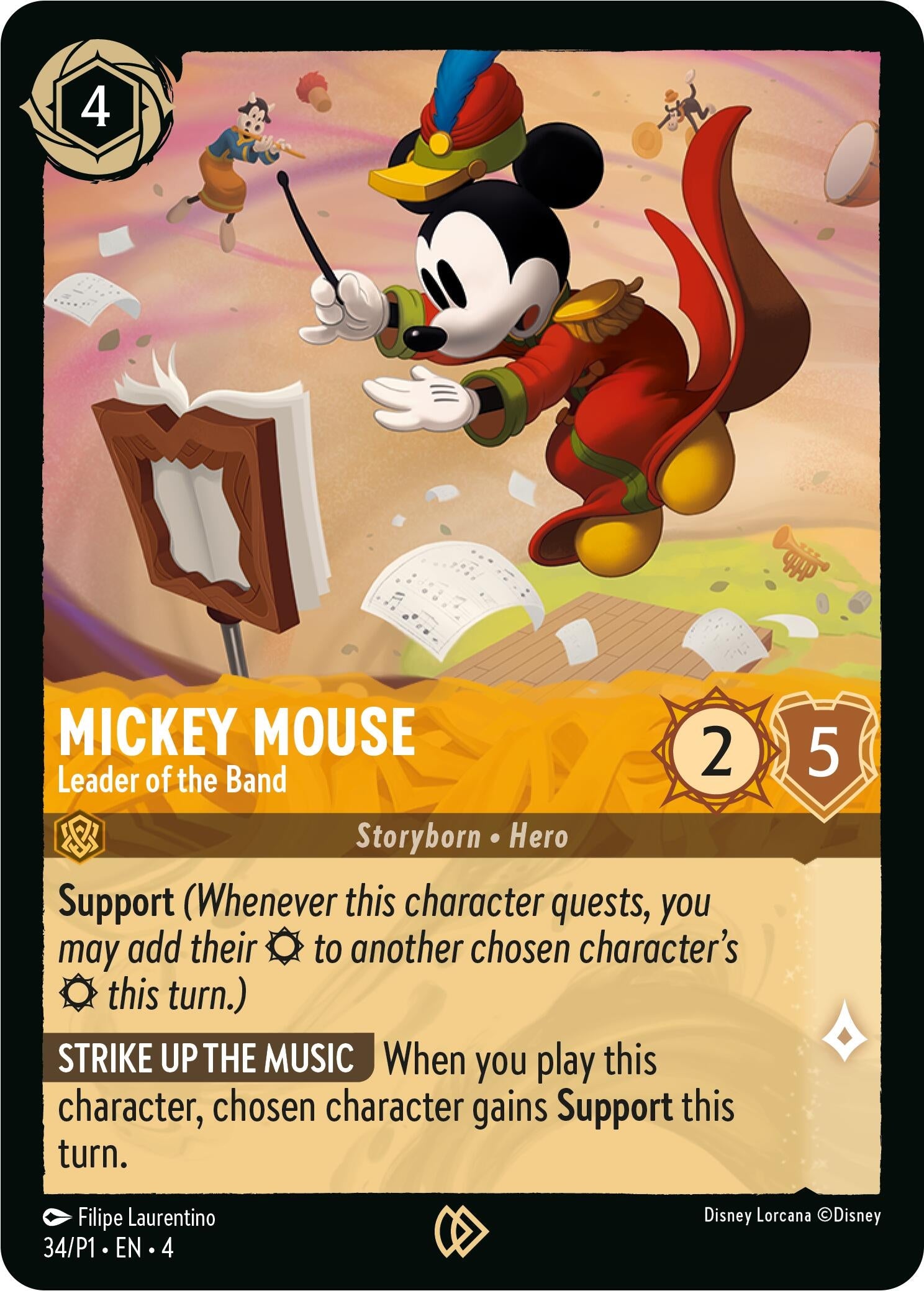 Image for Mickey Mouse - Leader of the Band (34) (Disney Lorcana Promo Cards) (DLPC) - Disney Lorcana