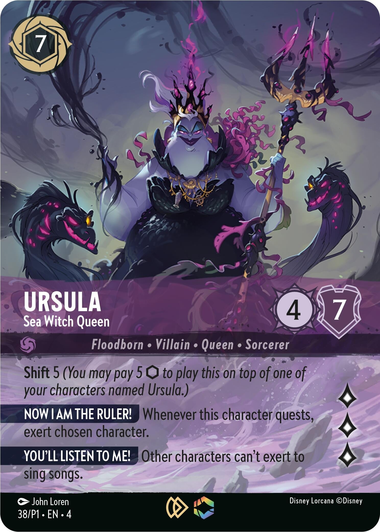 Image for Ursula - Sea Witch Queen (Store Championship) (38) (Disney Lorcana Promo Cards) (DLPC) - Disney Lorcana