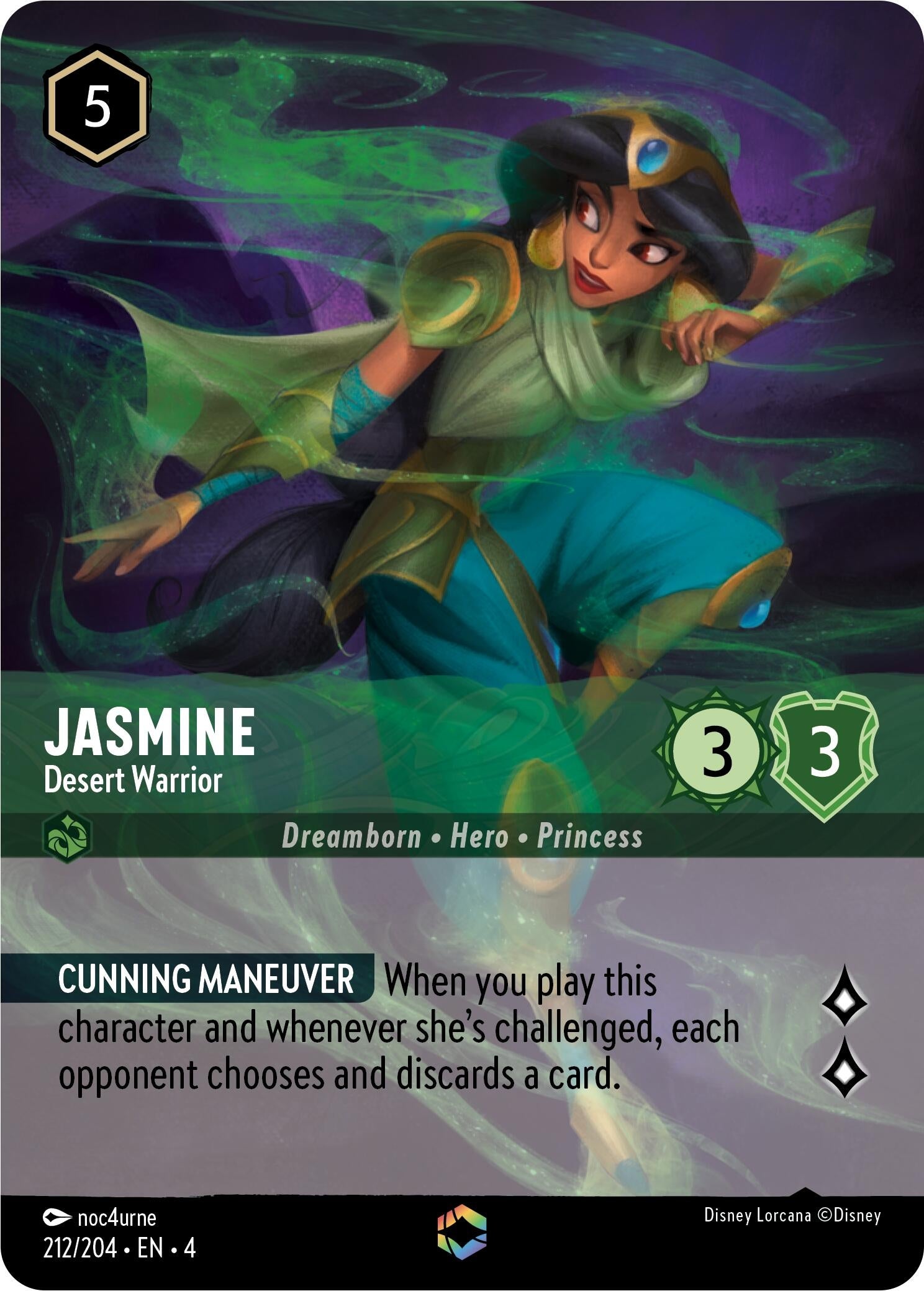Image for Jasmine - Desert Warrior (Enchanted) (212/204) (Ursula's Return) (4) - Disney Lorcana