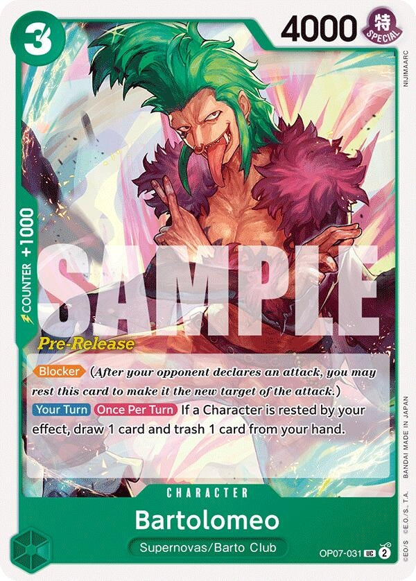 Image for Bartolomeo (OP07-031) (500 Years in the Future Pre-Release Cards) (OP07 PRE) - One Piece Card Game