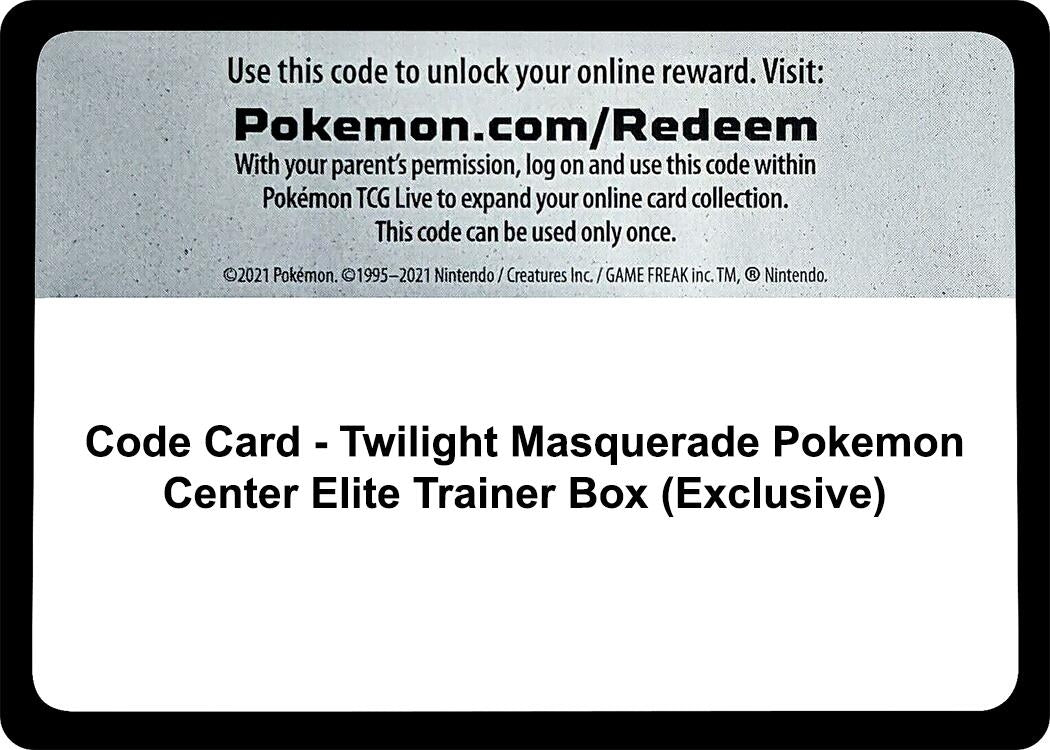 Image for Code Card - Twilight Masquerade Pokemon Center Elite Trainer Box (Exclusive) (SV06: Twilight Masquerade) - Pokemon