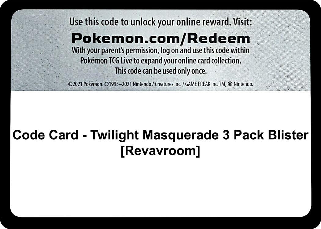 Image for Code Card - Twilight Masquerade 3 Pack Blister [Revavroom] (SV06: Twilight Masquerade) - Pokemon