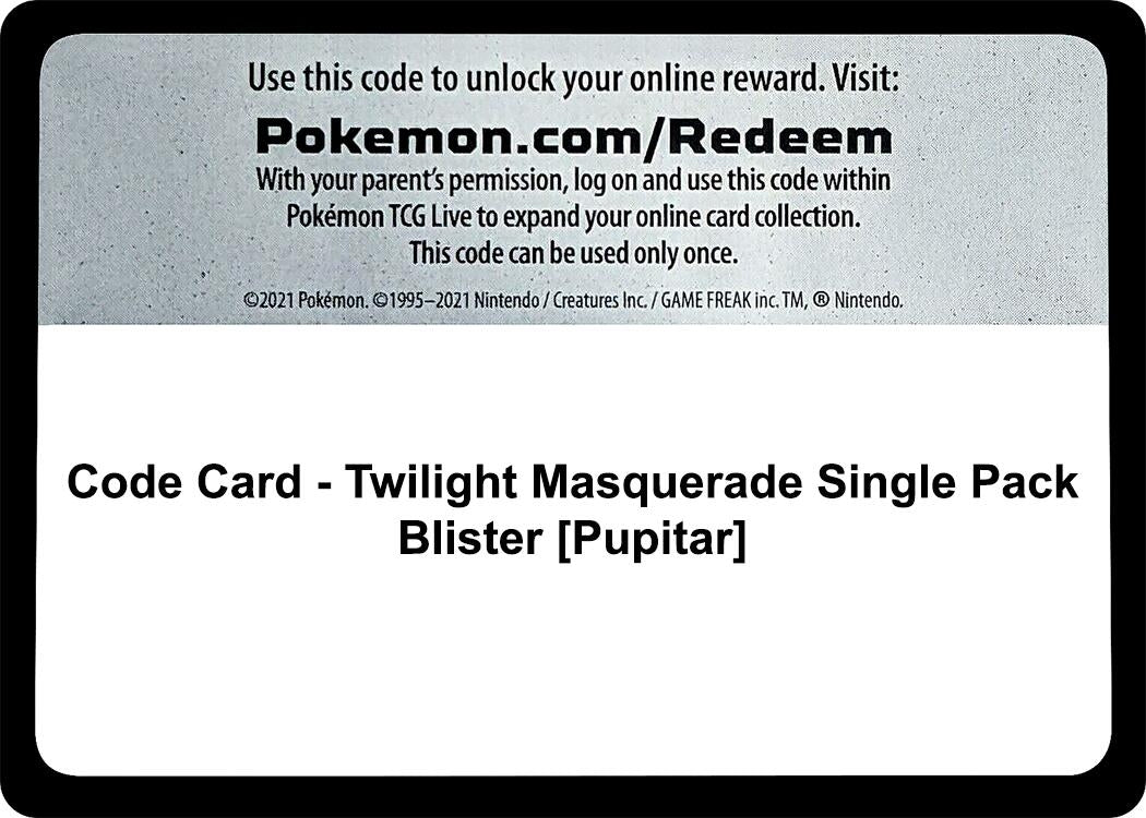 Image for Code Card - Twilight Masquerade Single Pack Blister [Pupitar] (SV06: Twilight Masquerade) - Pokemon