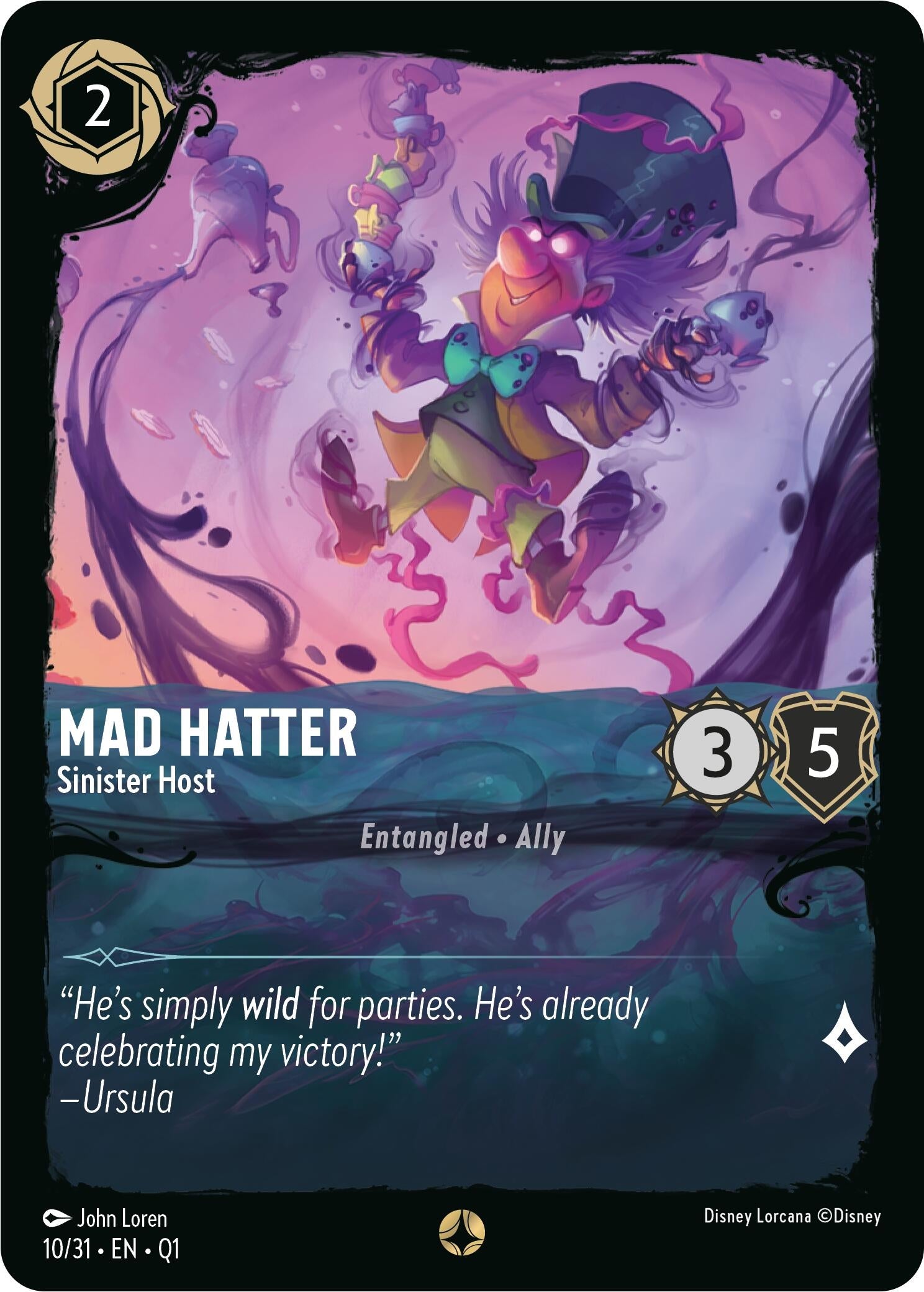 Image for Mad Hatter - Sinister Host (10/31) (Illumineer's Quest: Deep Trouble) (Q1) - Disney Lorcana