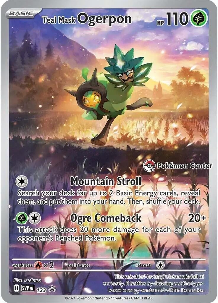 Image for Teal Mask Ogerpon - 123 (Pokemon Center Exclusive) (123) (SV: Scarlet & Violet Promo Cards) (SVP) - Pokemon