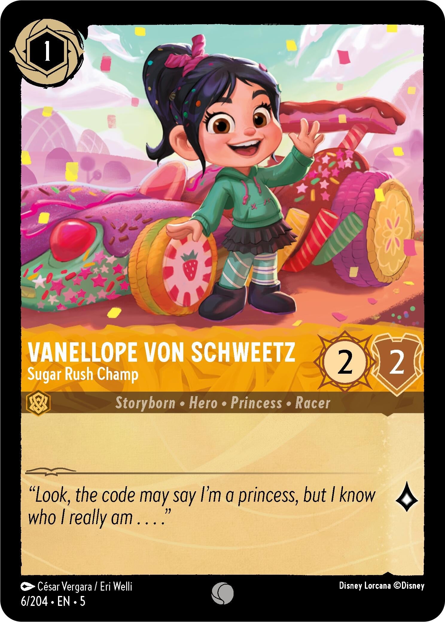 Image for Vanellope von Schweetz - Sugar Rush Champ (6/204) (Shimmering Skies) (5) - Disney Lorcana