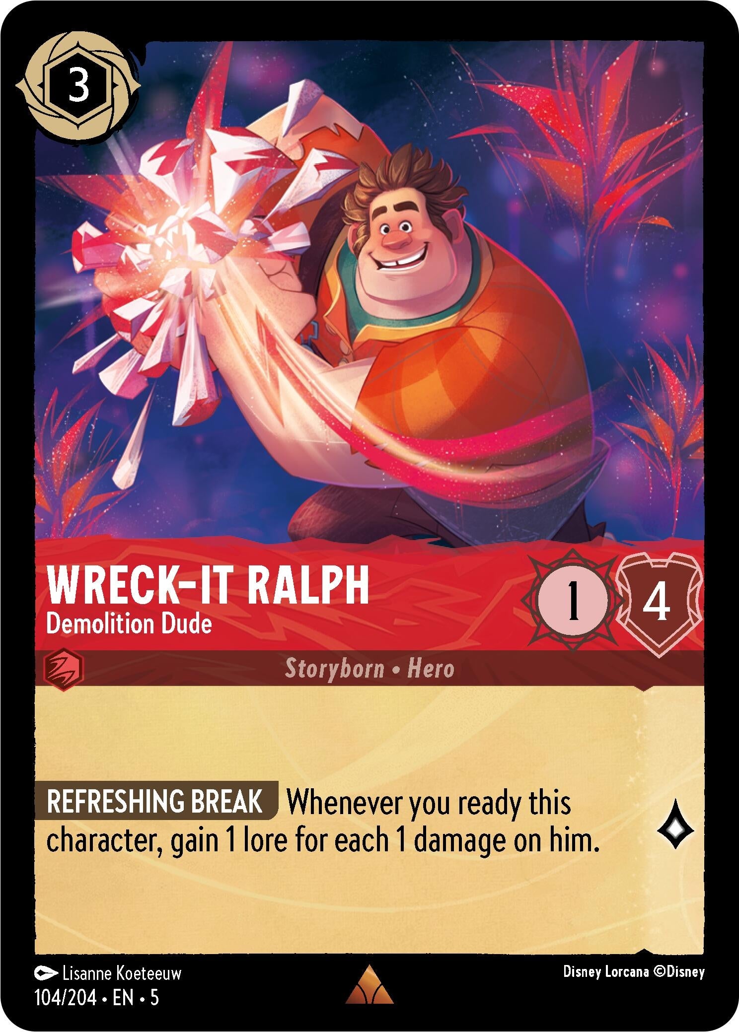 Image for Wreck-It Ralph - Demolition Dude (104/204) (Shimmering Skies) (5) - Disney Lorcana