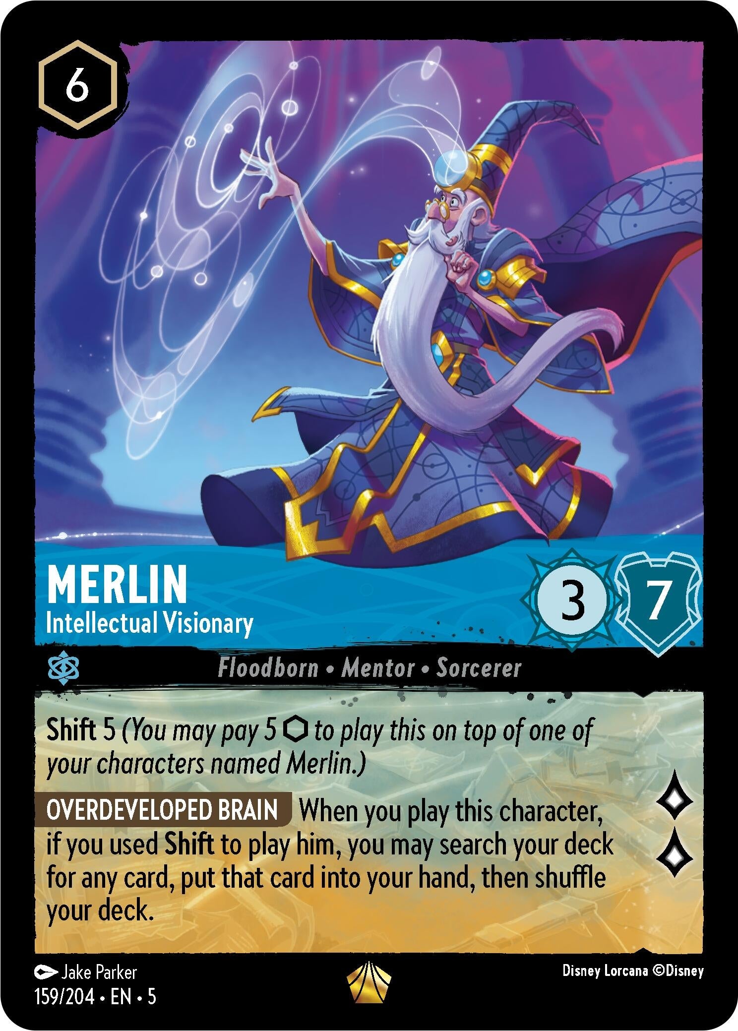 Image for Merlin - Intellectual Visionary (159/204) (Shimmering Skies) (5) - Disney Lorcana