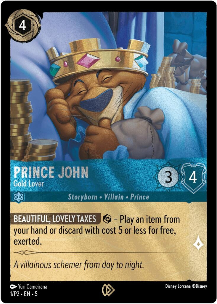 Image for Prince John - Gold Lover (1) (Disney Lorcana Promo Cards) (DLPC) - Disney Lorcana