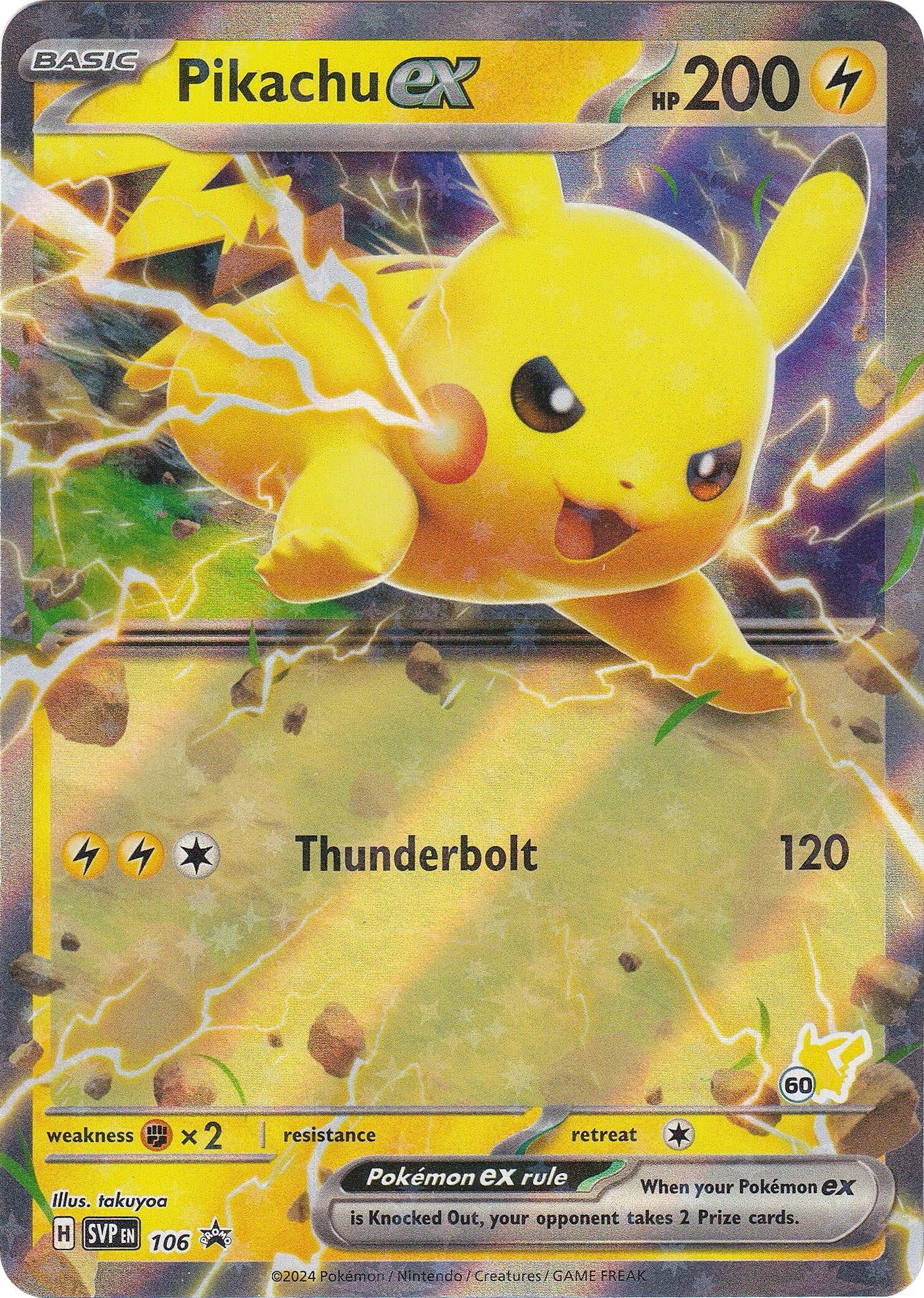 Image for Pikachu ex (Pikachu 60) (106) (Battle Academy 2024) (BA24) - Pokemon