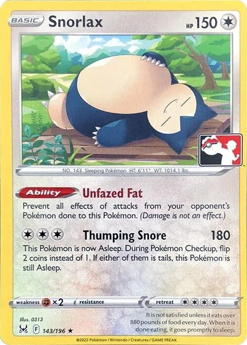 Image for Snorlax (143/196) (Prize Pack Series Cards) - Pokemon