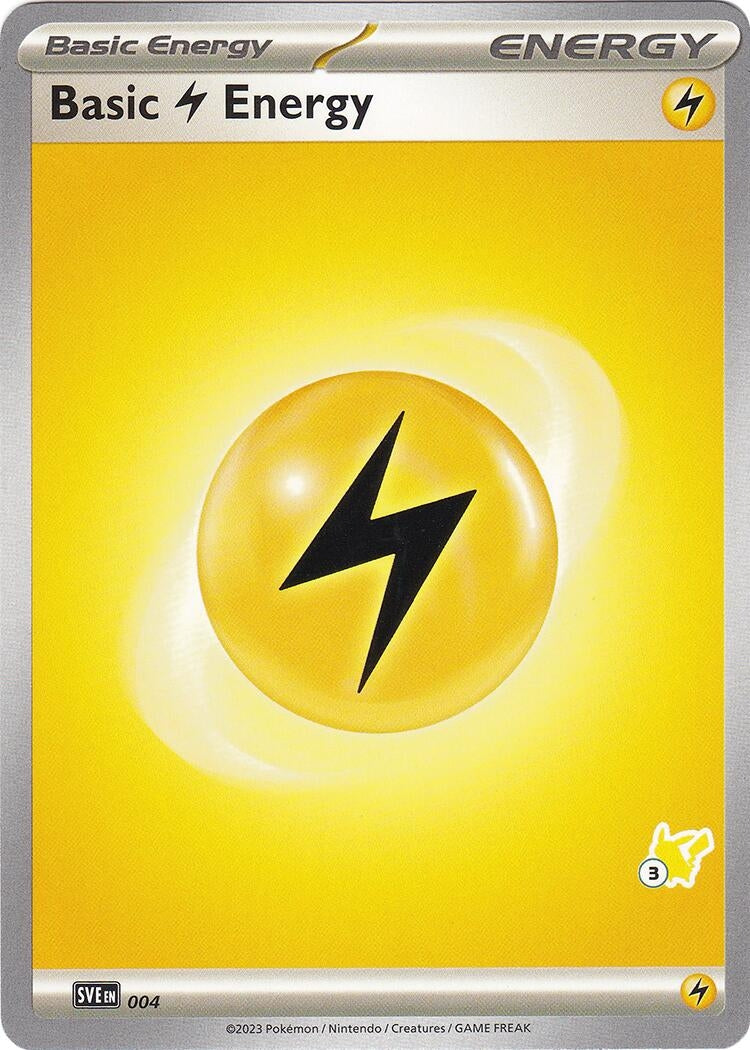 Image for Basic Lightning Energy - Pikachu 3 (004) (Battle Academy 2024) (BA24) - Pokemon