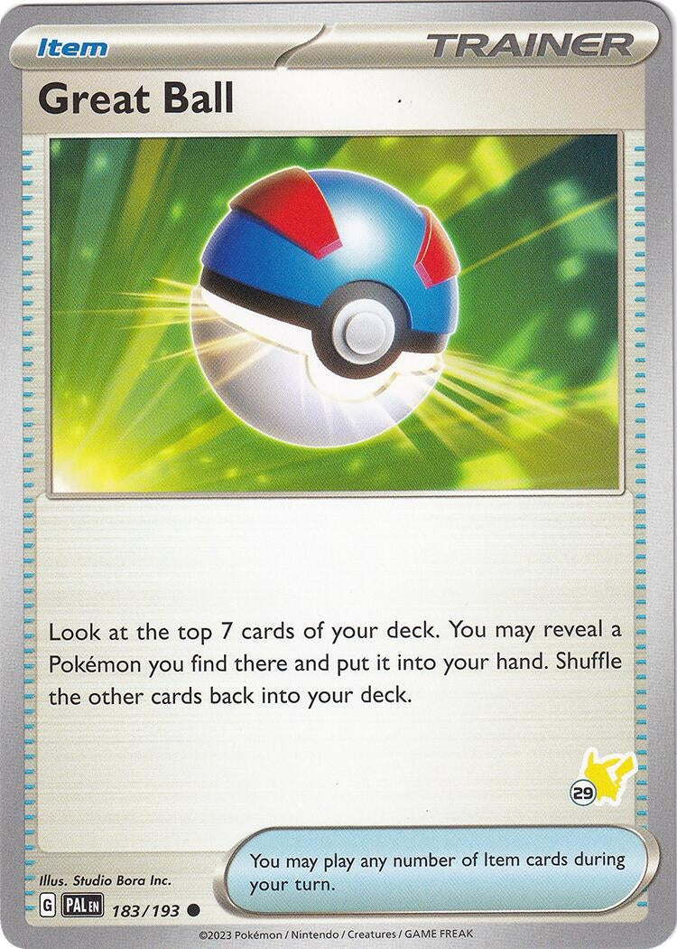 Image for Great Ball - Pikachu 29 (183/193) (Battle Academy 2024) (BA24) - Pokemon