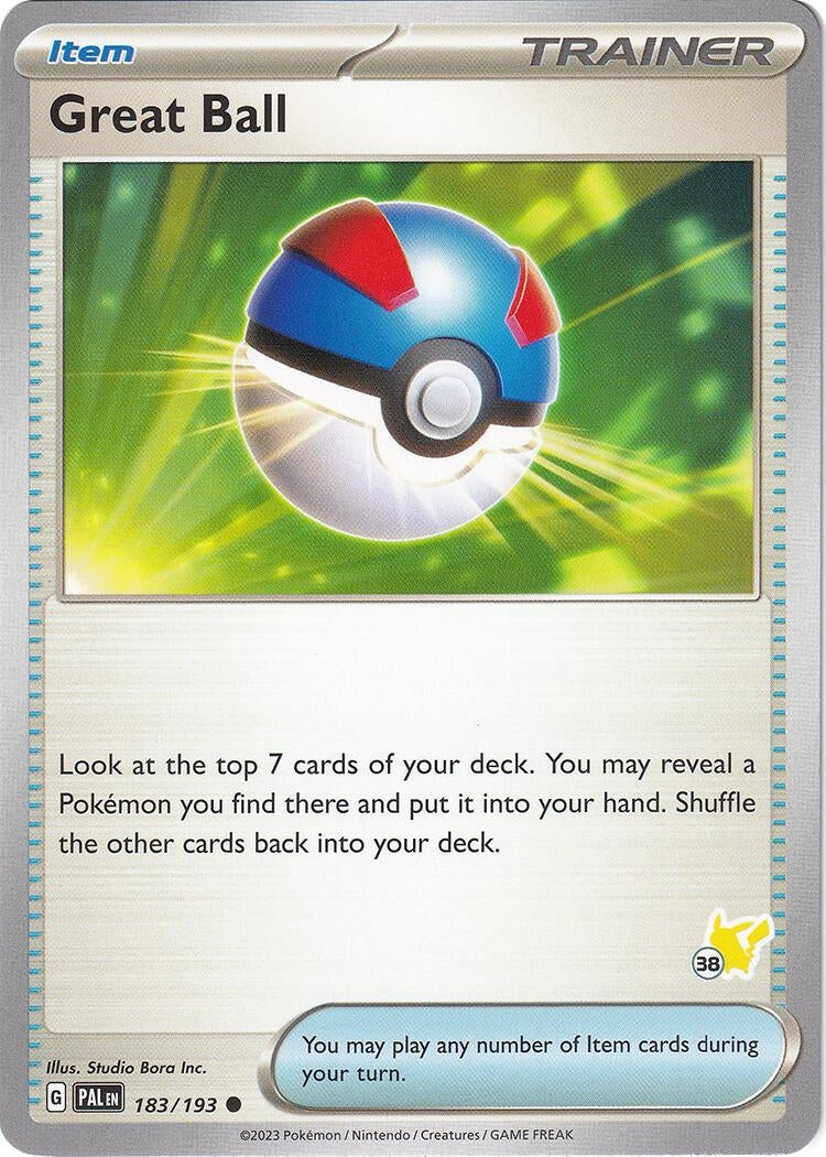 Image for Great Ball - Pikachu 38 (183/193) (Battle Academy 2024) (BA24) - Pokemon